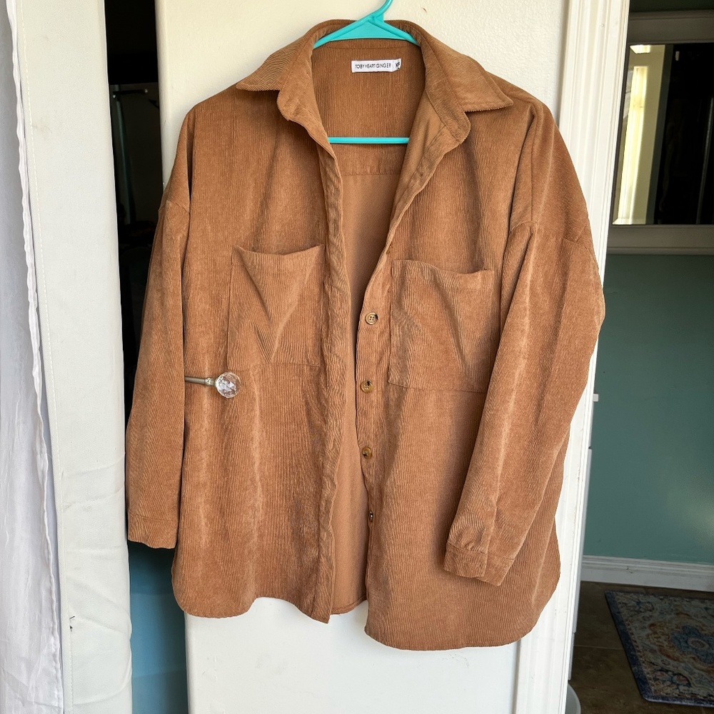 Over Sized Caramel Cord Shirt never been warn